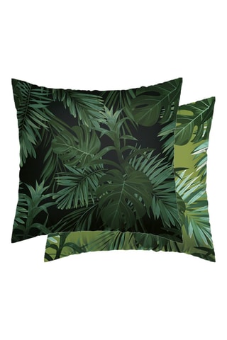 2 fundas de almohada de satén de algodón 80 hilos/cm² Jungle - Verde