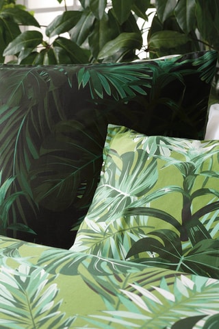 2 fundas de almohada de satén de algodón 80 hilos/cm² Jungle - Verde