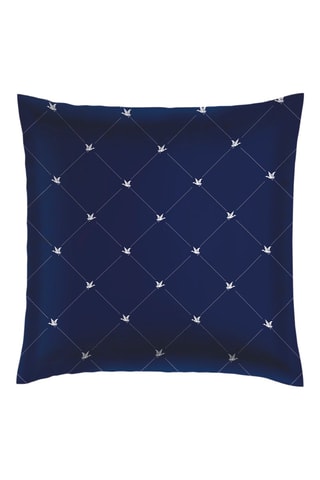 2 fundas de almohada de satén de algodón 80 hilos/cm² Canards Evy - Azul