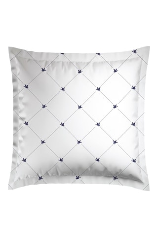 2 fundas de almohada de satén de algodón 80 hilos/cm² Canards Evy - Azul