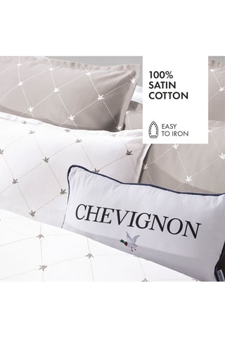 2 fundas de almohada de satén de algodón 80 hilos/cm² Canards Evy - Topo