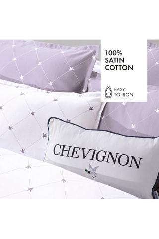 2 fundas de almohada de satén de algodón 80 hilos/cm² Canards Evy - Lila