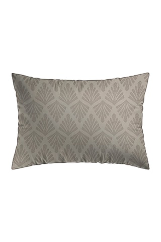 2 fundas de almohada de satén de algodón 80 hilos/cm² Vibrance végétale - Topo