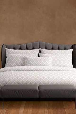 2 fundas de almohada de satén de algodón 80 hilos/cm² Vibrance végétale - Blanco