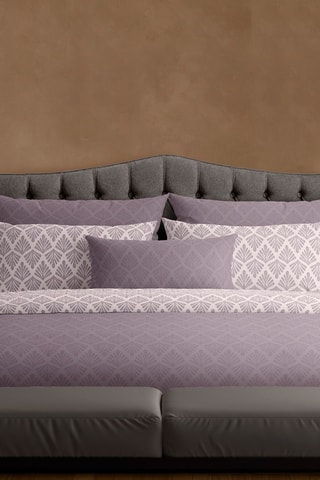 2 fundas de almohada de satén de algodón 80 hilos/cm² Vibrance végétale - Violeta oscuro