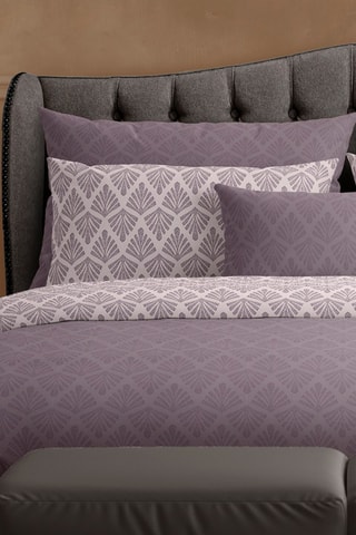 2 fundas de almohada de satén de algodón 80 hilos/cm² Vibrance végétale - Violeta oscuro