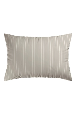 2 fundas de almohada de satén de algodón 80 hilos/cm² Rayures classiques - Topo y blanco