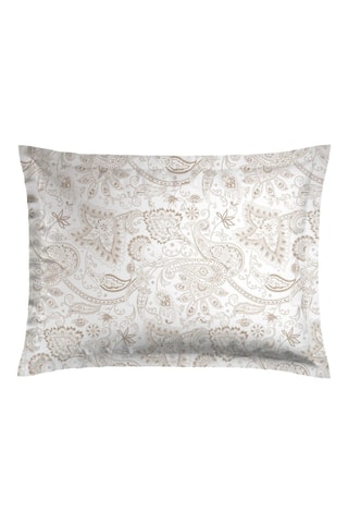 2 fundas de almohada de satén de algodón 120 hilos/cm² Paisley - Beige