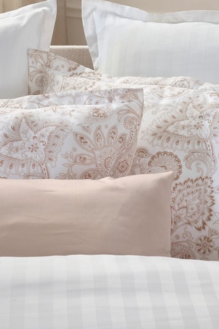 2 fundas de almohada de satén de algodón 120 hilos/cm² Paisley - Beige