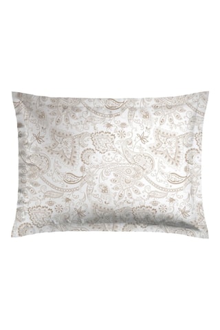 2 fundas de almohada de satén de algodón 120 hilos/cm² Paisley - Beige