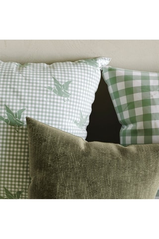 Funda de almohada de percal de algodón 74 hilos/cm² Vichy Duck - Verde y blanco