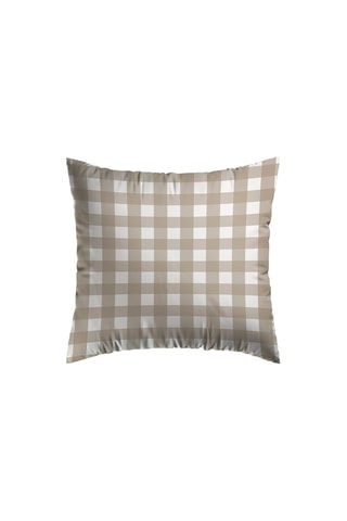 2 fundas de almohada Vichy de percal de algodón 74 hilos/cm² - Topo