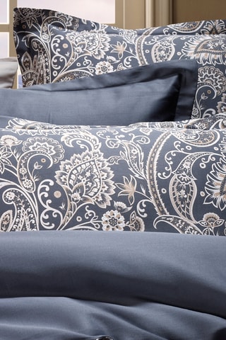 2 fundas de almohada de satén de algodón 120 hilos/cm² Paisley - Gris