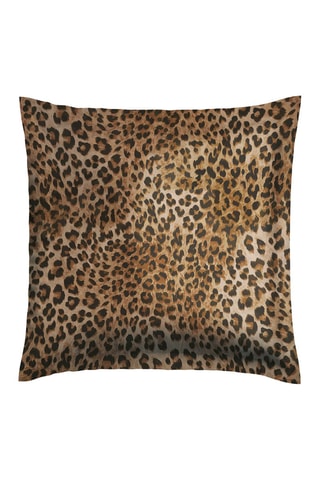 2 fundas de almohada de satén de algodón 80 hilos/cm² Élégance sauvage - Marrón y negro