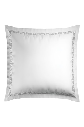 2 fundas de almohada de satén de algodón 80 hilos/cm² Maison royale - Blanco y gris oscuro