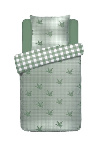 Juego de nórdico de percal de algodón 144 g/m² Vichy - Verde pato