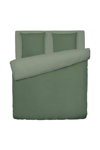 Juego de nórdico de algodón lavado Uni - 57 hilos/cm² - Verde oscuro