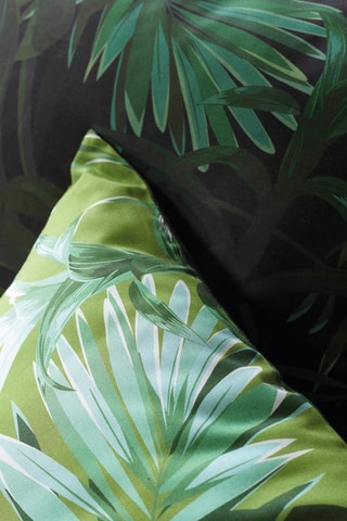 Sábana encimera de satén de algodón 80 hilos/cm² Uni Jungle - Verde