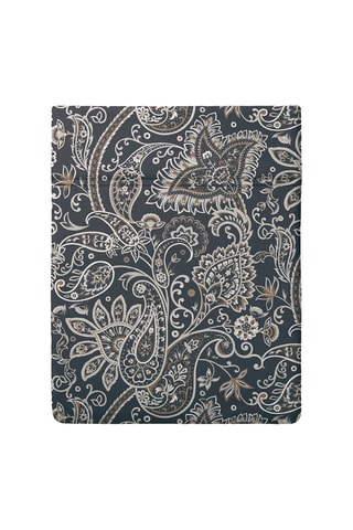 Sábana encimera de satén de algodón 80 hilos/cm² Paisley - Gris oscuro y topo