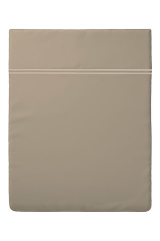 Sábana encimera de satén de algodón 80 hilos/cm² Bastia - Topo