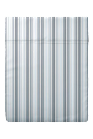 Sábana encimera de satén de algodón 80 hilos/cm² Jardin - Azul