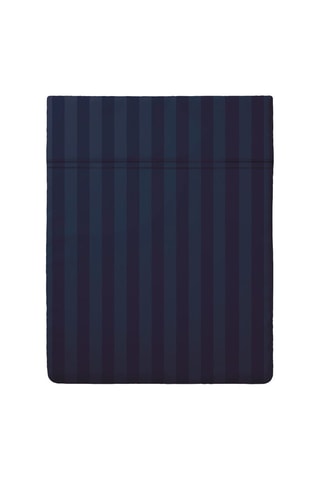 Sábana encimera de satén de algodón 80 hilos/cm² Dobby - Azul oscuro