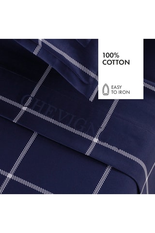 Sábana encimera de satén de algodón 80 hilos/cm² Arthur - Azul oscuro