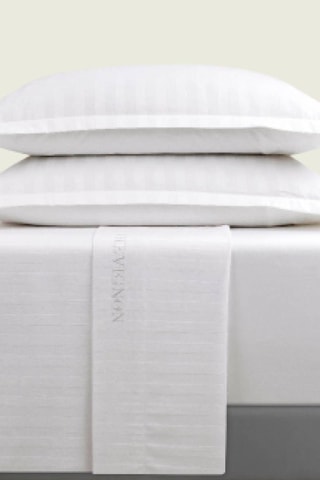 Sábana encimera de satén de algodón 80 hilos/cm² Uni Jungle - Blanco