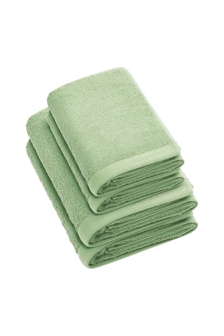 2 toallas de mano y 2 de ducha - Verde pradera - 50 x 100 y 70  x 140 cm