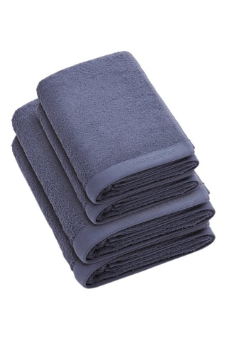 2 toallas y 2 toallas de baño - Azul oscuro - 50 x 100 / 70 x 140 cm