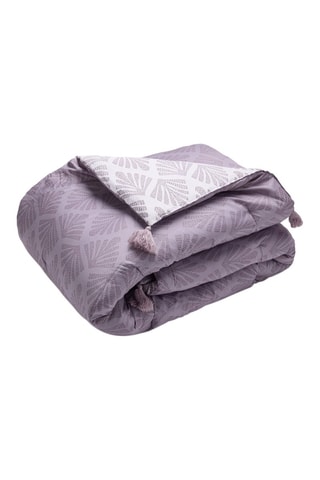 Edredón de satén de algodón 80 hilos/cm² Vibrance végétale - Violeta