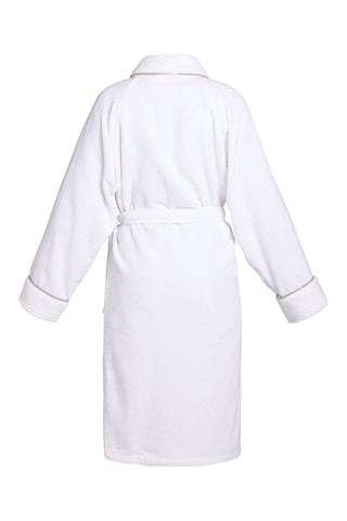 Albornoz de terciopelo con capucha James - Blanco
