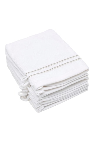 6 manoplas de baño Jackson - Blanco
