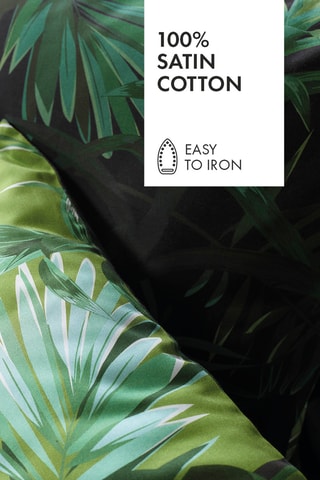 Funda de almohada de satén de algodón 79 hilos/cm² Jungle - Verde - 43 x 210 cm