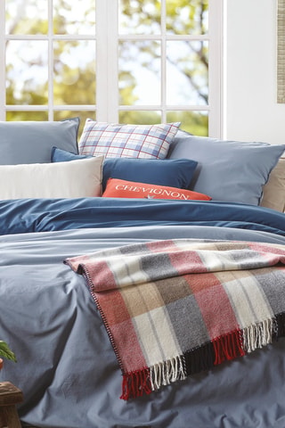2 fundas de almohada de algodón 57 hilos/cm² - Azul