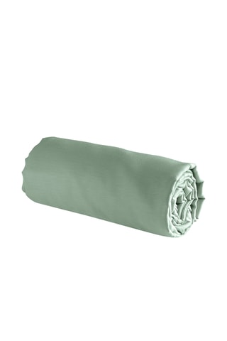 Sábana bajera de algodón 57 hilos/cm² Uni - Verde