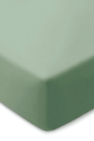 Sábana bajera de algodón 57 hilos/cm² Uni - Verde