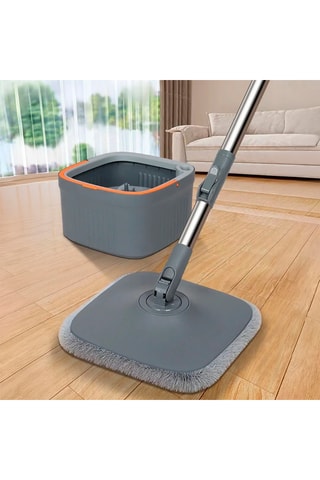Esfregona rotativa com balde de separação - 22 x 22 x 112/133 cm