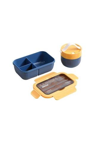 Lunchbox met kom - 21 x 13 x 7,5 cm