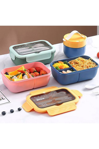 Lunchbox met kom - 21 x 13 x 7,5 cm