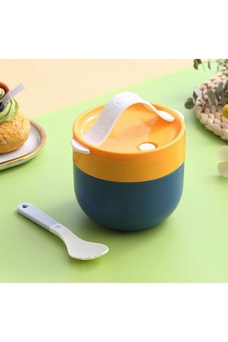 Lunchbox met kom - 21 x 13 x 7,5 cm