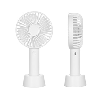Mini ventilador recarregável com suporte de mesa - Branco