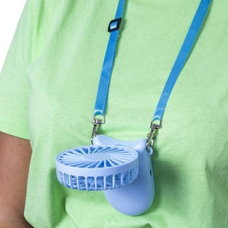 Mini ventilador recarregável com alça de transporte - Rosa
