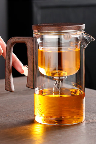 Theepot van borsilicaatglas en roestvrij staal- 52 cl