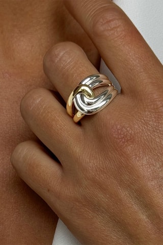 Anillo - Plata y plata chapada en oro amarillo
