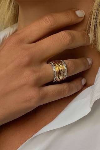 Anillo - Plata chapada en oro amarillo