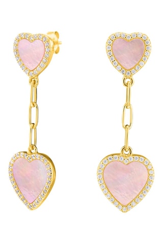 Pendientes - Plata chapada en oro amarillo y nácar