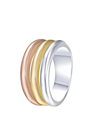 Anillo - Plata chapada en oro amarillo, rosa y blanco