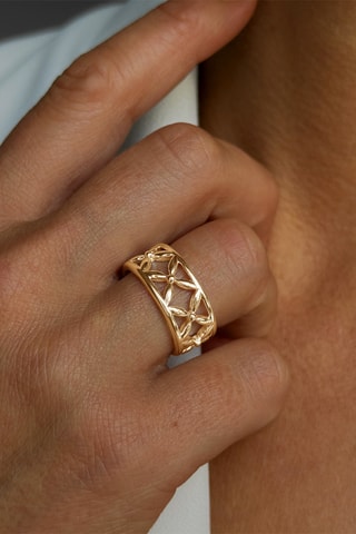 Anillo - Plata chapada en oro amarillo