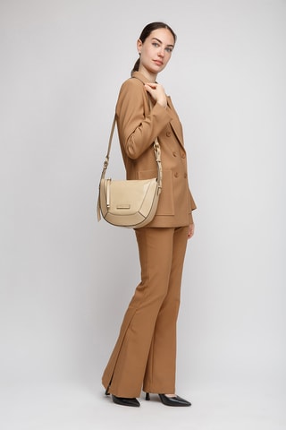 Borsa a tracolla in pelle - Beige